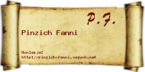 Pinzich Fanni névjegykártya